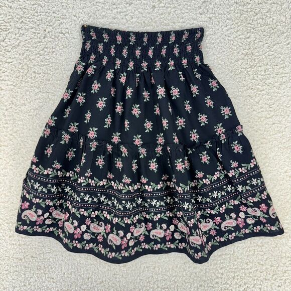 Hollister Ultra High Rise XS Floral Print Mini Skirt Bohemian Hippie Feminine - Picture 7 of 8